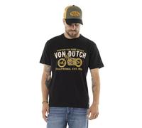 Camiseta Hombre Algodón, Camiseta Hombre, Regular Fit Cuello Redondo y Manga Corta, Negro/Amarillo/Blanco, XXL