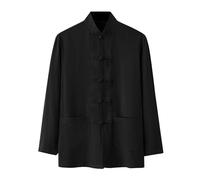 Camiseta Hombre Camisa Lino Hombre Camisas Casual para Corte Recto Atrapado Camiseta Personalizable Camisas Estilo Casual Sin Planchado Para Verano, El negro-a, L