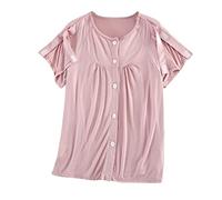 Camiseta Hombre Camisas Después de Cirugías de Hombro Recuperación Para Camiseta Clásica Desgarro Manga Corta Completamente Abierto Botón Lateral Adaptable Ropa de Quimioterapia, S1 rojo, M