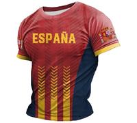 Camiseta Hombre Camiseta Torero Ligera Bandera España Cuello Redondo Clásico Manga Corta Casual para Hombre Y El Día A Día M42