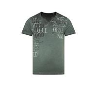 Camiseta Hombre CAMP DAVID L gris / verde oscuro / blanco