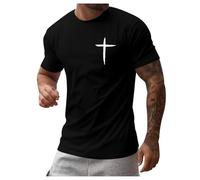 Camiseta Hombre Casual - Camisetas De Manga Corta para Hombre Camisetas con Cuello Redondo Y Estampados Camisetas De Cristo