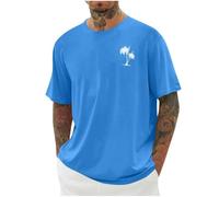 Camiseta Hombre Casual, T Shirt Hombre Manga Corta,Informal de con diseño Tropical y Cuello para Uso Diario confeccionada en Mezcla elástica Tshirt T-Shirt tee Shirts