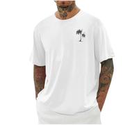 Camiseta Hombre Casual, T Shirt Hombre Manga Corta,Informal de con diseño Tropical y Cuello para Uso Diario confeccionada en Mezcla elástica Tshirt T-Shirt tee Shirts