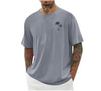 Camiseta Hombre Casual, T Shirt Hombre Manga Corta,Informal de con diseño Tropical y Cuello para Uso Diario confeccionada en Mezcla elástica Tshirt T-Shirt tee Shirts