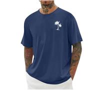 Camiseta Hombre Casual, T Shirt Hombre Manga Corta,Informal de con diseño Tropical y Cuello para Uso Diario confeccionada en Mezcla elástica Tshirt T-Shirt tee Shirts