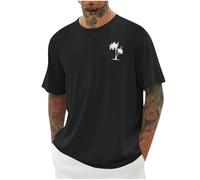 Camiseta Hombre Casual, T Shirt Hombre Manga Corta,Informal de con diseño Tropical y Cuello para Uso Diario confeccionada en Mezcla elástica Tshirt T-Shirt tee Shirts