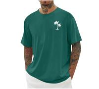 Camiseta Hombre Casual, T Shirt Hombre Manga Corta,Informal de con diseño Tropical y Cuello para Uso Diario confeccionada en Mezcla elástica Tshirt T-Shirt tee Shirts