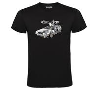 Camiseta Hombre Delorean DMC-12 Speed of Light - El Coche Fantástico - Negro, 100% Algodón, Tallas S-XXL (FR/ES, Letras, L, Regular, Regular, Negro)
