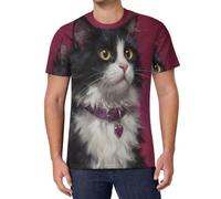 Camiseta Hombre Diseño 3D Arte De Animales Manga Corta Verano