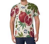 Camiseta Hombre Estampada Fruta Granada Manga Corta Deportiva