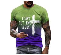 Camiseta Hombre Impresión Religiosa Mensaje Textual Cuello Redondo Manga Corta Estilo Casual Cómodo, menta verde., L