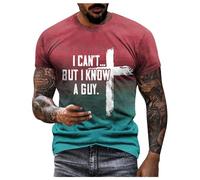 Camiseta Hombre Impresión Religiosa Mensaje Textual Cuello Redondo Manga Corta Estilo Casual Cómodo, rosa, XL