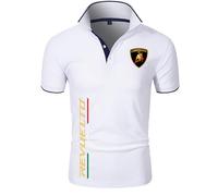 Camiseta Hombre L-äm.bör. ghi, Cómodo Po.lo Manga Corta de Tenis, Ropa de Trabajo Verano para Ocio al Aire Libre(White,XXL)