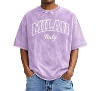Camiseta Hombre Ligera Lavable Ciudad Italia Camiseta Manga Corta Hombre Estampado Letras Gráfico Urbano Clásico Cuello Redondo Diario Informal Transpirable Moderna Suave Casual