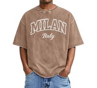 Camiseta Hombre Ligera Lavable Ciudad Italia Camiseta Manga Corta Hombre Estampado Letras Gráfico Urbano Clásico Cuello Redondo Diario Informal Transpirable Moderna Suave Casual