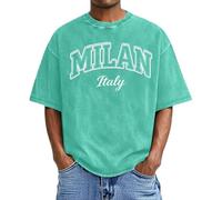 Camiseta Hombre Ligera Lavable Ciudad Italia Camiseta Manga Corta Hombre Estampado Letras Gráfico Urbano Clásico Cuello Redondo Diario Informal Transpirable Moderna Suave Casual