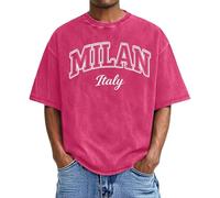 Camiseta Hombre Ligera Lavable Ciudad Italia Camiseta Manga Corta Hombre Estampado Letras Gráfico Urbano Clásico Cuello Redondo Diario Informal Transpirable Moderna Suave Casual