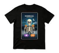 Camiseta Hombre Llamada Entrante Del Esqueleto Del Otro Lado T Shirts | Manga Corta Algodón Transpirable Camiseta De Manga Corta para Uso diario Fin de semana Exteriores