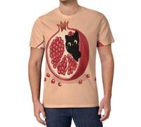 Camiseta Hombre Malla 3D Gráfico Gato Granada Manga Corta