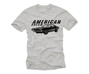 Camiseta Hombre Manga Corta - American Dream Car - Challenger RT Rockabilly T-Shirt