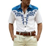 Camiseta Hombre Manga Corta, Camisa Hombre Running, Vaquera Manga Corta con Botones GráFicos Al Frente para Uso Diario Tshirt T-Shirt Homem T-Shirt Masculina