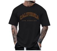 Camiseta Hombre Manga Corta Cuello Ciudad Europea Playera Informal Holgada cómoda Moderna Deportiva Comercio Exterior (Black, XS)