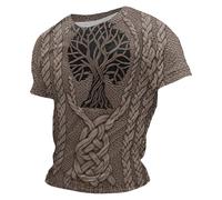 Camiseta Hombre Manga Corta Cultura Vikinga Nórdica Dioses Medievales Mitología Estampado Gráfico Casual Algodón Transpirable Verano Básico Juvenil Talla Grande Camiseta Hombre Manga Corta C