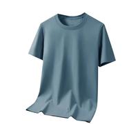 Camiseta Hombre Manga Corta Deportivos Jogging Gym Fitness Camisa Tops Casual Suelto Color sólido Cuello Redondo Verano Moda Transpirable tee Talla Grande 2025