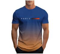 Camiseta Hombre Manga Corta Estampado Degradado Colorido Verano Informal Cuello Redondo Tejido Ligero Camisetas Hombre Algodón Suaves Y Frescas para Diario Estilo Moderno Juvenil