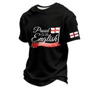 Camiseta Hombre Manga Corta Estampado Inglaterra Día San Jorge Bandera Británica Cuello Redondo Camiseta Casual Celebración Patriótica Básica Hombre Algodón Transpirable Ropa Verano Cómodo M252