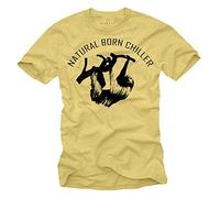 Camiseta Hombre Manga Corta Natural Born Chiller Amarillo Talla XL
