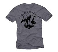 Camiseta Hombre Manga Corta Natural Born Chiller Gris Azulado Talla M