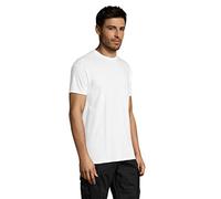 Camiseta Hombre Manga Corta | Pack 5 | Algodón | Cuello Redondo (Blanco, XXXL)
