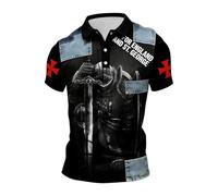 Camiseta Hombre Manga Corta para La Celebración del Día De San Jorge con Diseño Nacional Inglés Tejido Mezcla Transpirable Y Casual Ropa Hombre Verano Uso Diario Y Festividades