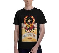 Camiseta Hombre Manga Corta para World Cup, Algodón Puro,Cuello Redondo Ropa De Hombre con Elementos De La Copa del Mundo Camiseta Para Ver El Partido,Negro-3XL