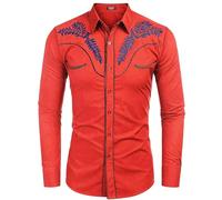 Camiseta Hombre Manga Corta T Shirt Algodon Camisetas Deporte Ajustadas Camisa Vaquera de Algodón para Estilo Occidental con Temática Festiva y Botones Decorativos