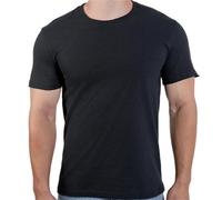 Camiseta Hombre Men Women T-Shirt Cotton Short Sleeved T Shirts O Neck Solid Color tee Black White Breathable Clothing Couple Tops(Black,L)
