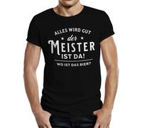 Camiseta Hombre Negra 100% Algodón Manga Corta "El Maestro Está Ahí"