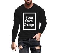 Camiseta Hombre Personalizada Jersey Sudaderas para Personalizar Regalos Personalizados Tus Fotos y Textos Manga Larga Impresión Tops Navidad Halloween Regalos Personalizados