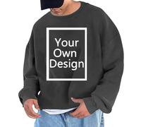 Camiseta Hombre Personalizada Jersey Sudaderas para Personalizar Regalos Personalizados Tus Fotos y Textos Manga Larga Tops Navidad Halloween Regalos Personalizados
