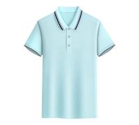 Camiseta Hombre Polo de Manga Corta Camisa Verano Color sólido Cuello en V Botones Oficina Casual Negocios Moda Original Deportivos Golf T-Shirt Slim Fit Basic Tops tee Talla Grande 2025