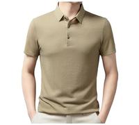 Camiseta Hombre Polos Hombre Summer Camisa Polo Hombre Respirable Sentido Avanzado Solapa Manga Corta Casual Negocios T Shirt Tela Seda Helada Tops de Deportivo Punto Negocios