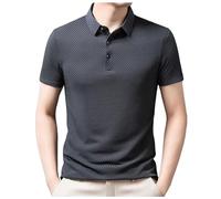 Camiseta Hombre Polos Hombre Summer Camisa Polo Hombre Respirable Sentido Avanzado Solapa Manga Corta Casual Negocios T Shirt Tela Seda Helada Tops de Deportivo Punto Negocios