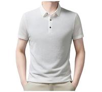 Camiseta Hombre Polos Hombre Summer Camisa Polo Hombre Respirable Sentido Avanzado Solapa Manga Corta Casual Negocios T Shirt Tela Seda Helada Tops de Deportivo Punto Negocios