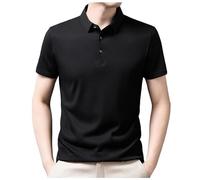 Camiseta Hombre Polos Hombre Summer Camisa Polo Hombre Respirable Sentido Avanzado Solapa Manga Corta Casual Negocios T Shirt Tela Seda Helada Tops de Deportivo Punto Negocios