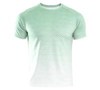 Camiseta Homme dégradé, col rond, estilo moderno décontracté, idéal au quotidien à superposer., Verde Claro1, S