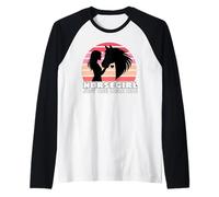 Camiseta Horsegirl Just One More Ride, Horse Girls, Horse Lover Camiseta Manga Raglan
