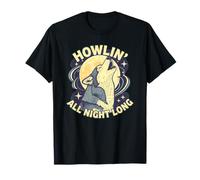 Camiseta Howlin Long Wolf Lover Night Animal Camiseta