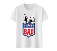 Camiseta Humor Deportivo Fan Camiseta de fútbol Bad Game Day Bunny, Camiseta gráfica Divertida for fanáticos los Deportes, Camisa Humor Medio Tiempo(White 02,XXL)